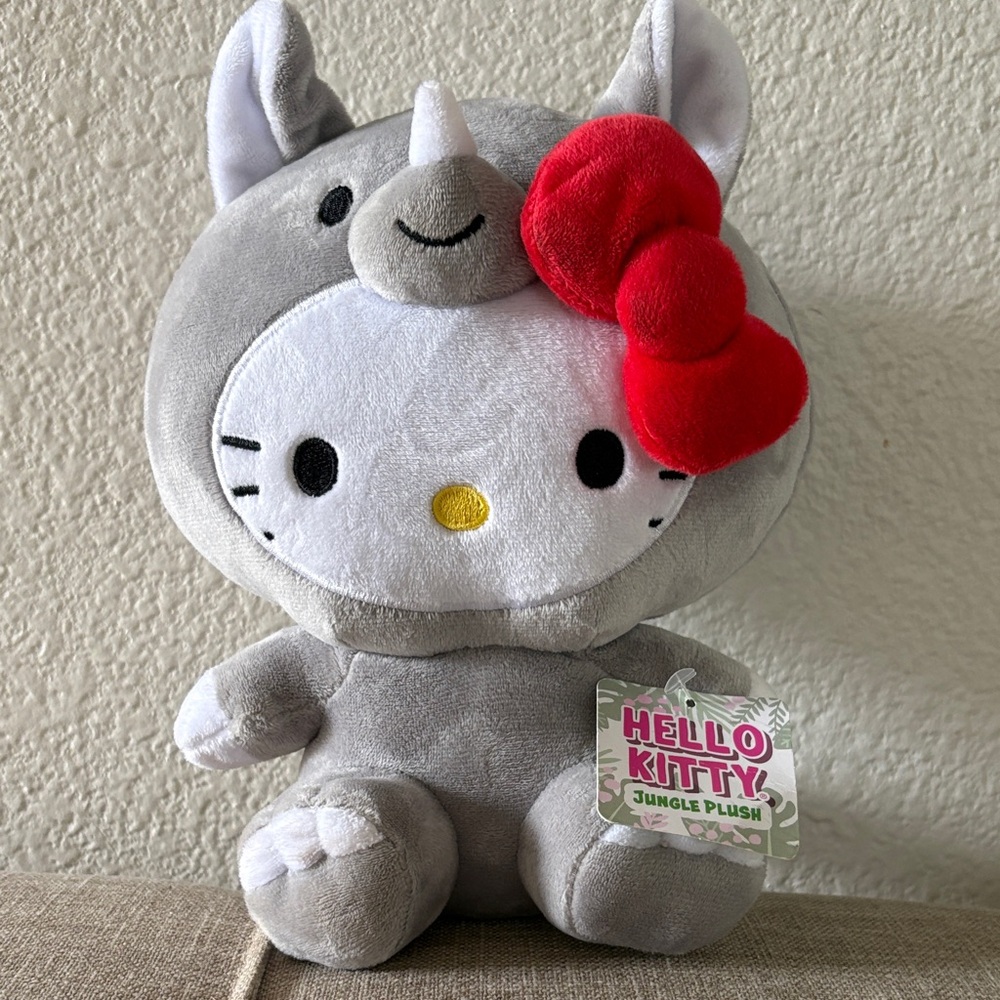 Hello Kitty Rhino Costume Plush with Red Bow